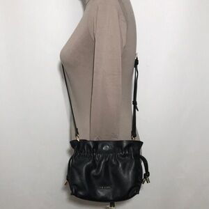 TED BAKER LONDON Maiziey Gathered Slouchy Shoulder Bag Black Leather Crossbody